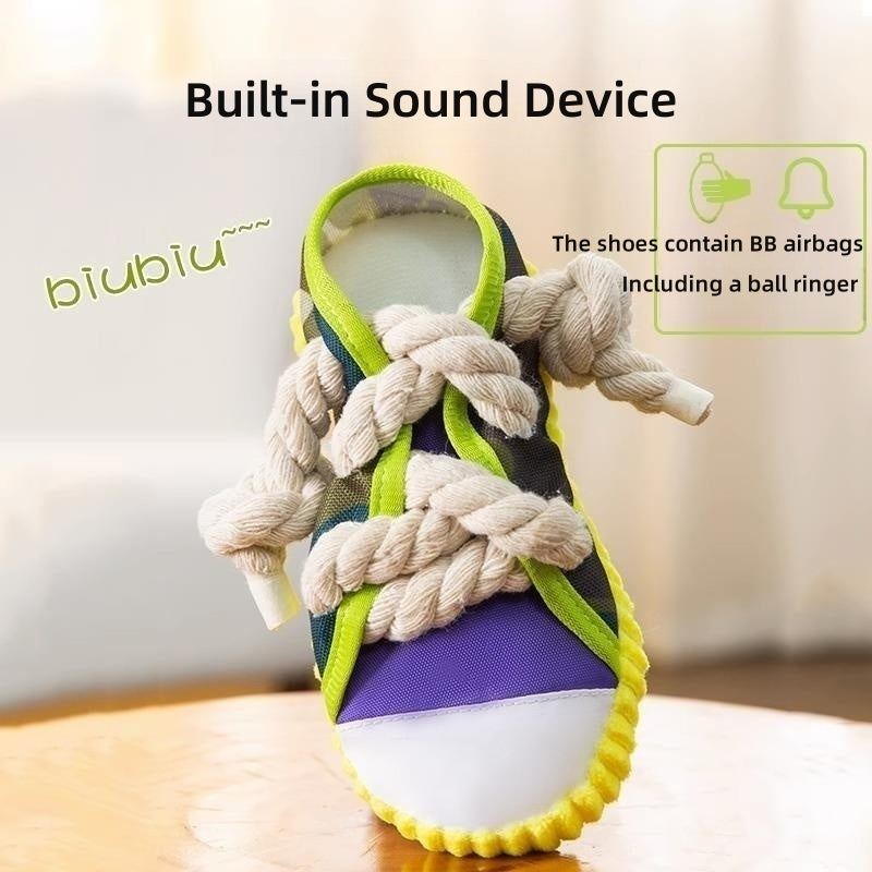 Toy Shoes Pet Cotton Rope Slippers Sound Making Toys