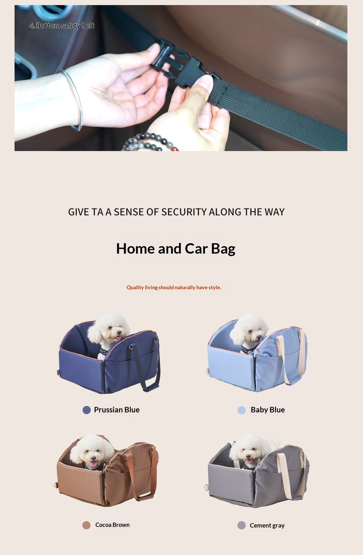 Multi-functional Portable Car Console Pet Carrier