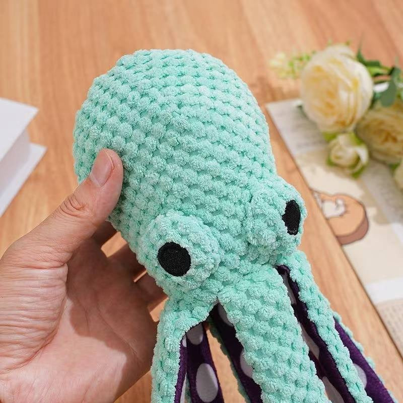Squeaky Six-Legged Octopus Plush Chew Toy