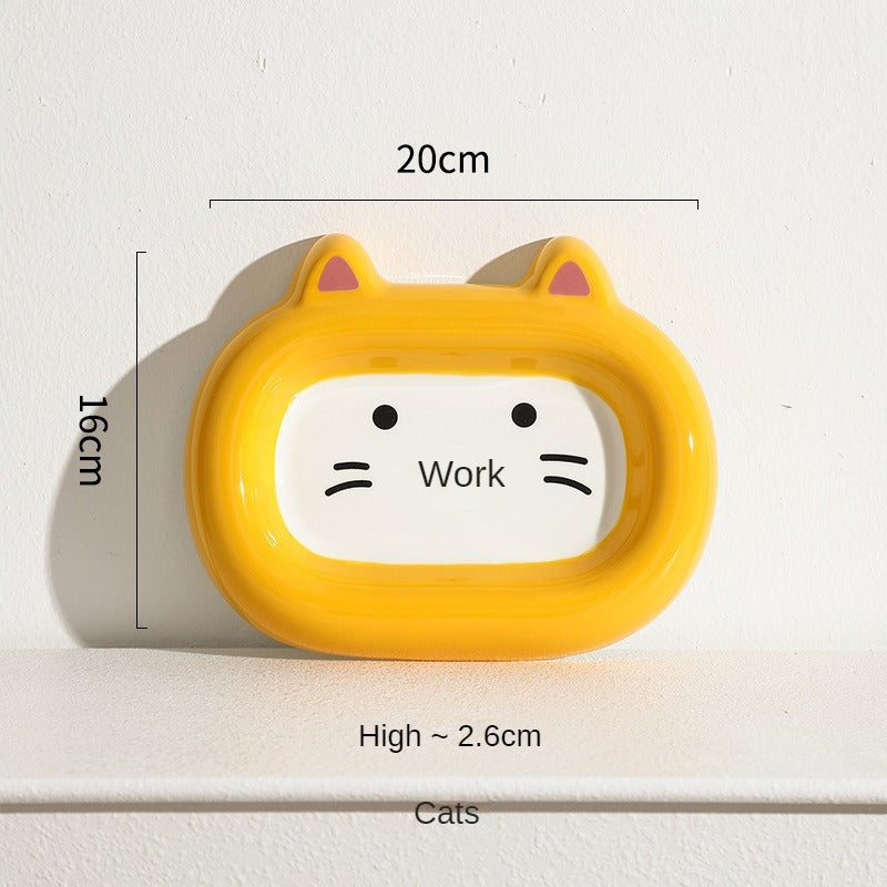 Animal Dish Ceramic Cat Bowl