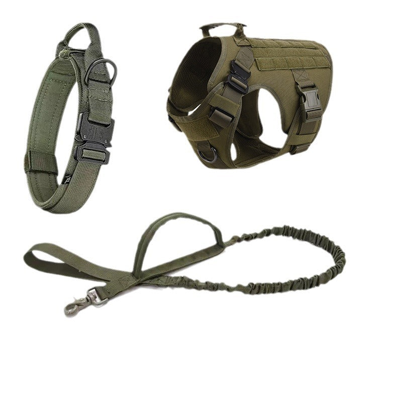 Tactics Dog Strap Collar Hand Holding Rope Three-piece Set