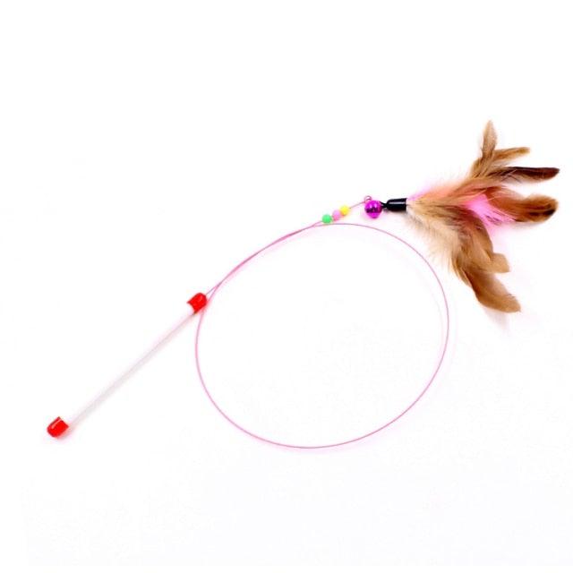 Funny Feather Bird with Bell Cat Stick Toy for Kitten Playing