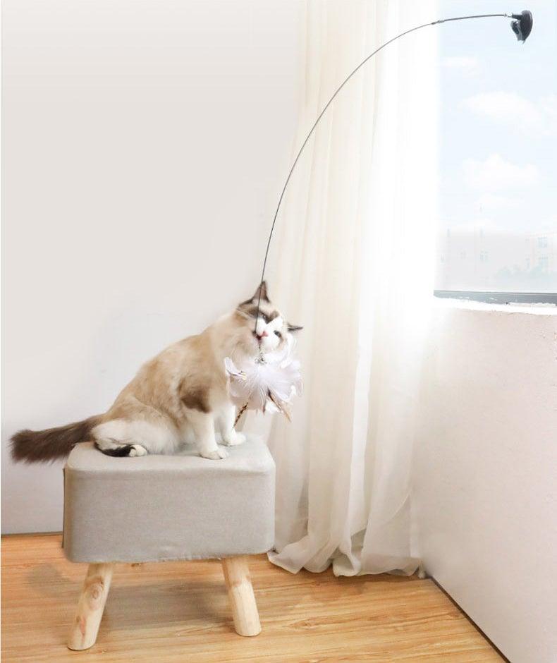 Funny Feather Bird with Bell Cat Stick Toy for Kitten Playing