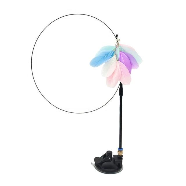 Funny Feather Bird with Bell Cat Stick Toy for Kitten Playing
