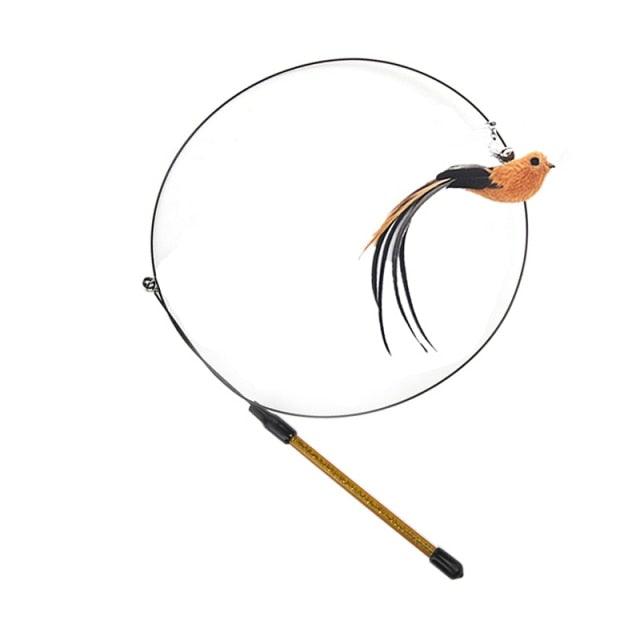 Funny Feather Bird with Bell Cat Stick Toy for Kitten Playing