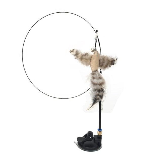 Funny Feather Bird with Bell Cat Stick Toy for Kitten Playing