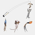 Funny Feather Bird with Bell Cat Stick Toy for Kitten Playing