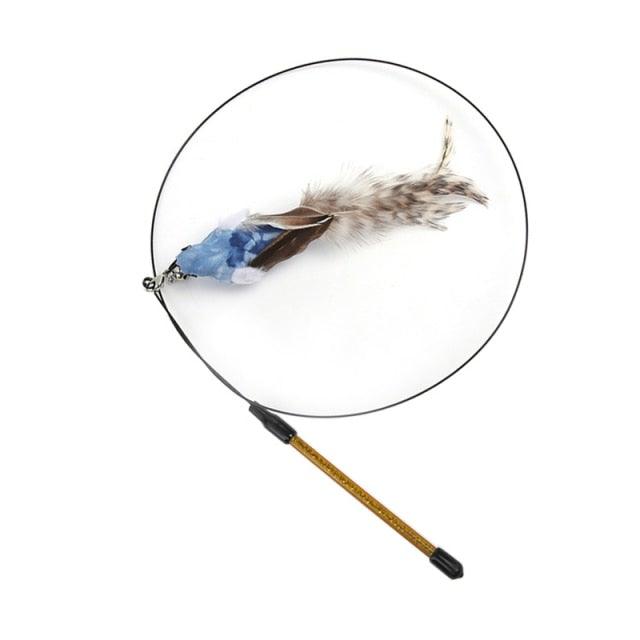 Funny Feather Bird with Bell Cat Stick Toy for Kitten Playing