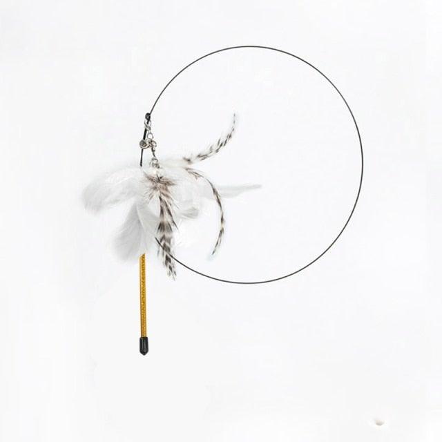 Funny Feather Bird with Bell Cat Stick Toy for Kitten Playing