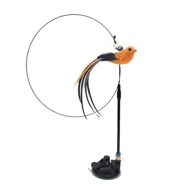 Funny Feather Bird with Bell Cat Stick Toy for Kitten Playing
