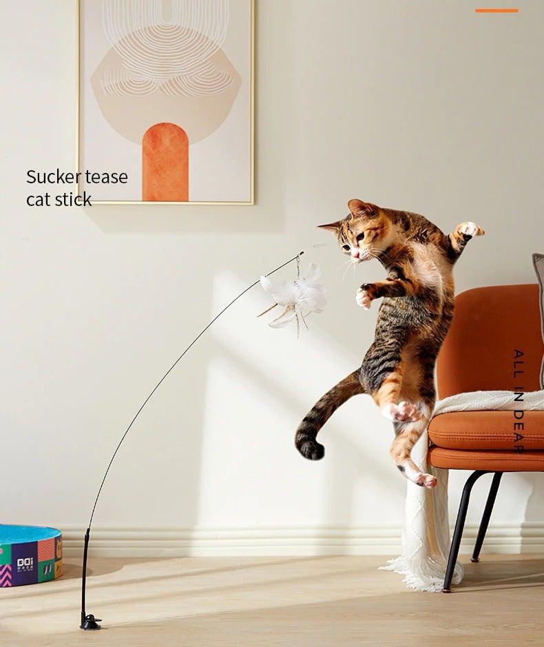 Funny Feather Bird with Bell Cat Stick Toy for Kitten Playing