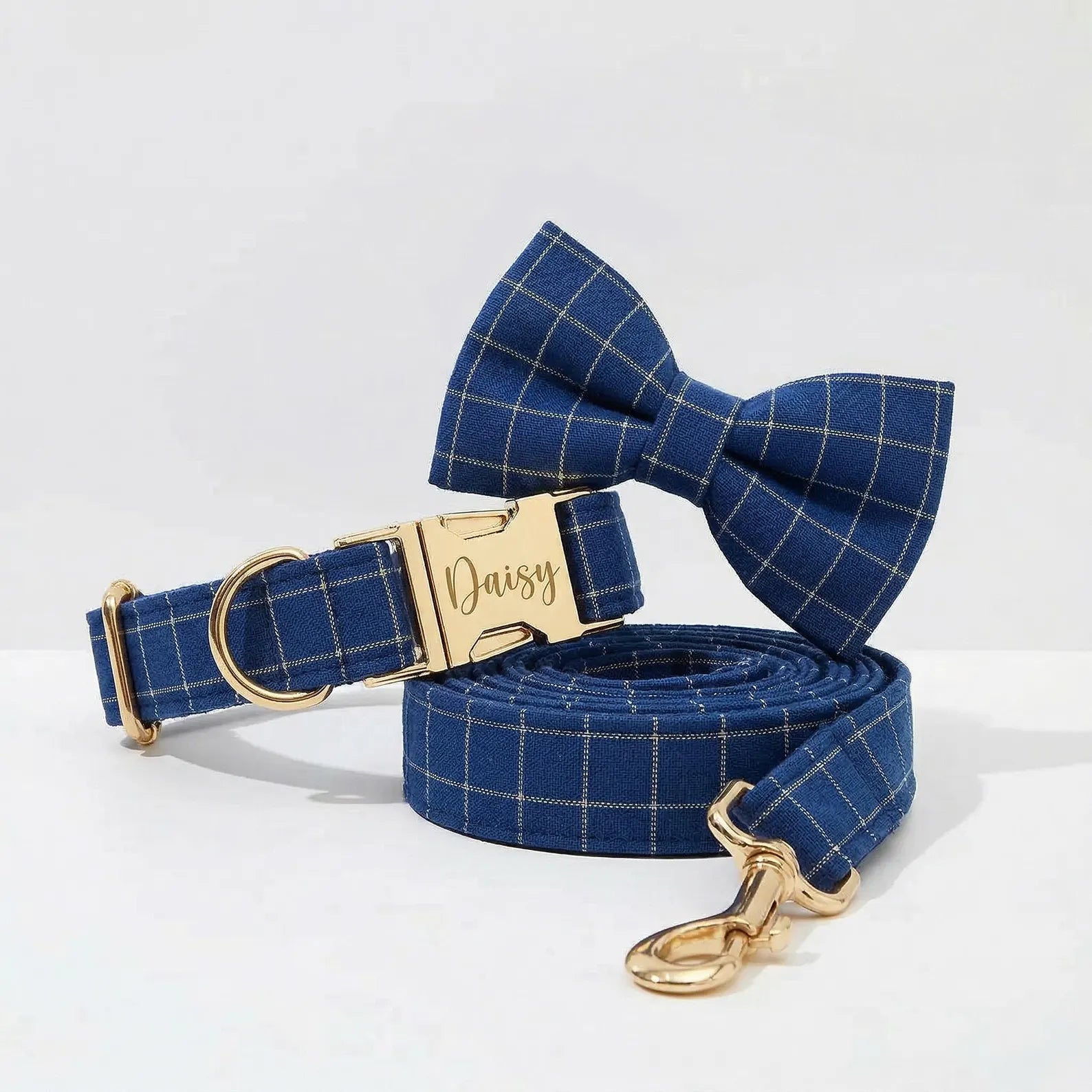 Plaid Dark Blue Harness Set