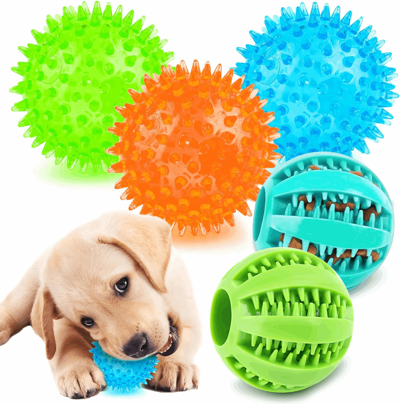 2.5” Squeaky Interactive Dog Balls for Puppy Teething