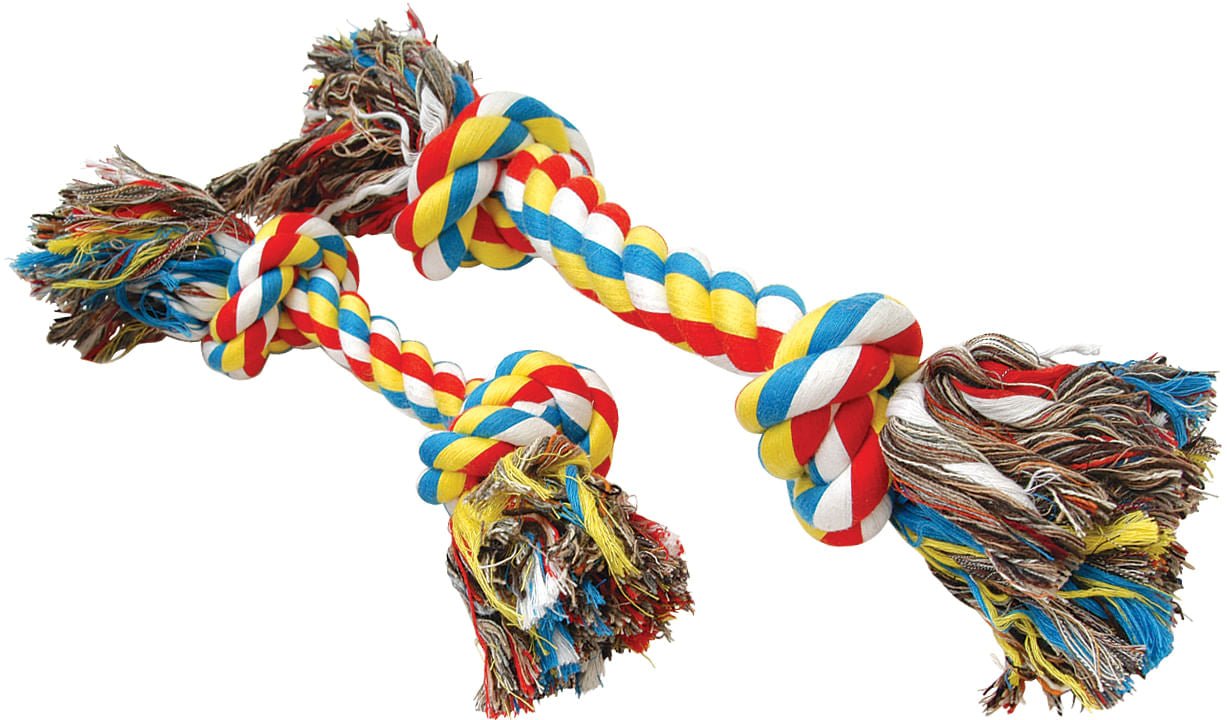 Multi-Colored Braided Rope Bone Tug Toy for Dogs