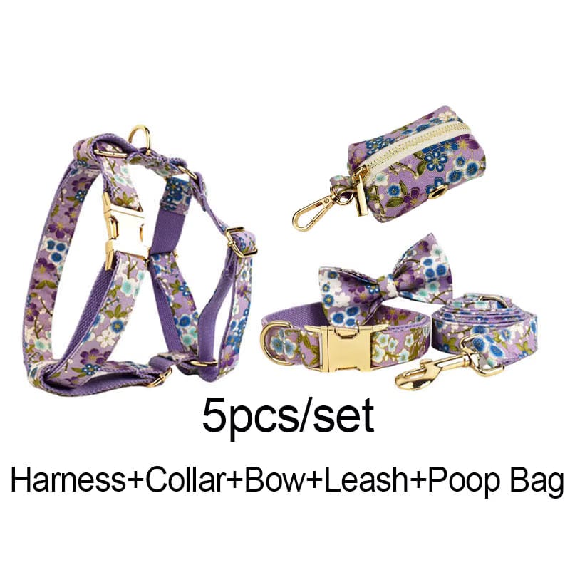 Lilac Meadow Floral Harness Set