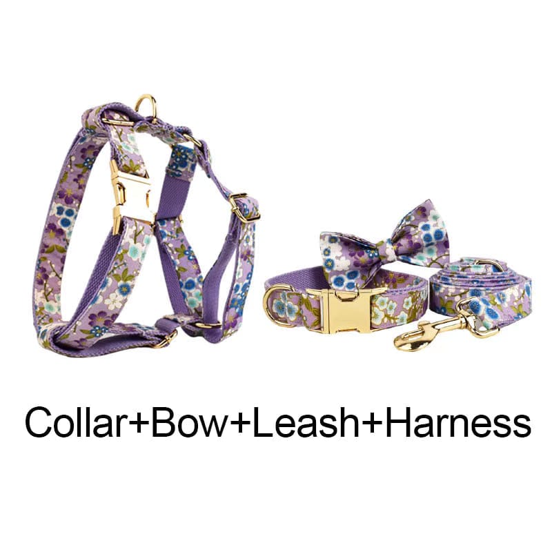Lilac Meadow Floral Harness Set