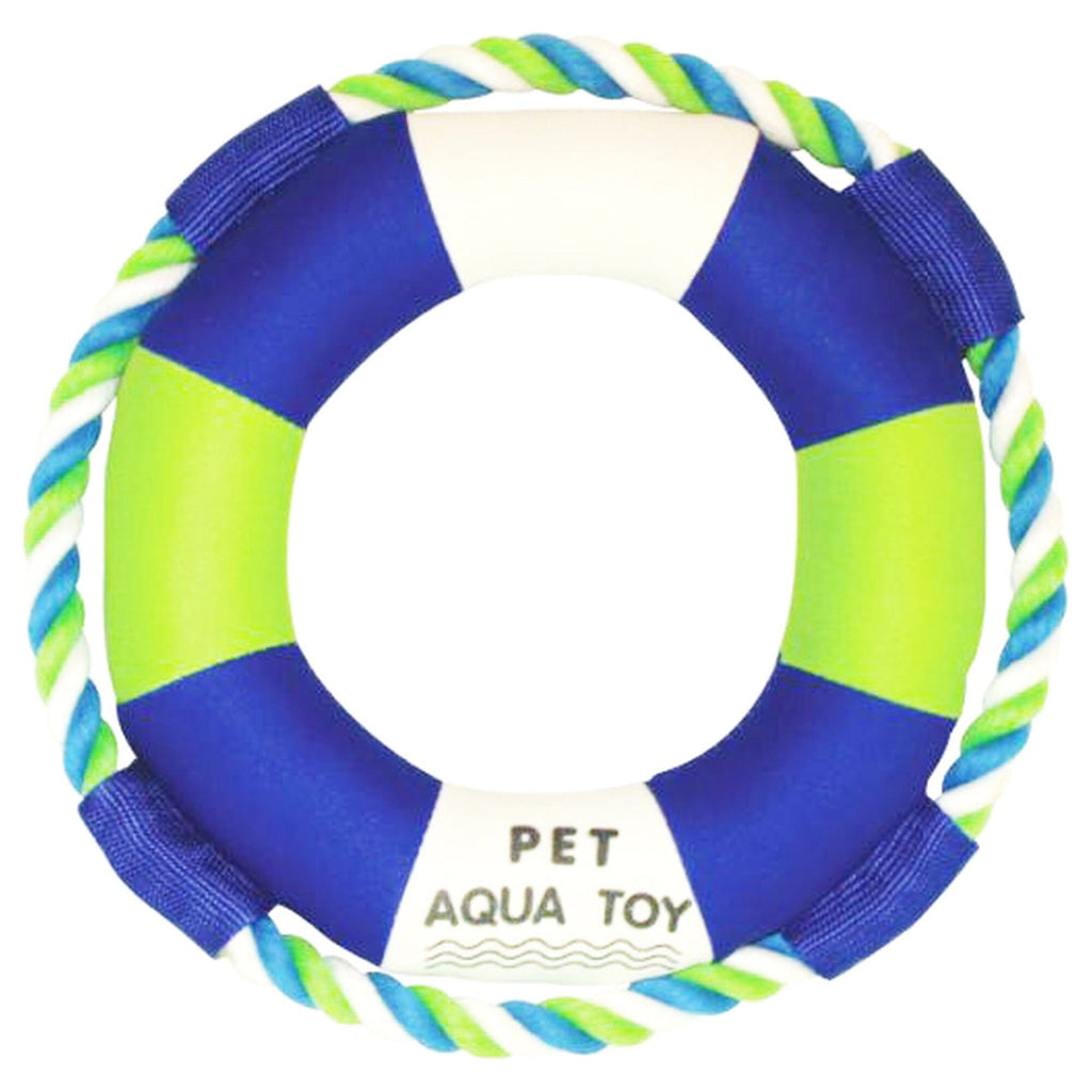 Rounded Squeaking and Jute Rope Floating Dog Toy