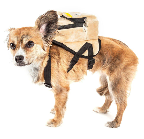 'Teddy Tails' Dual-Pocketed Animated Fashion Dog Harness Backpack