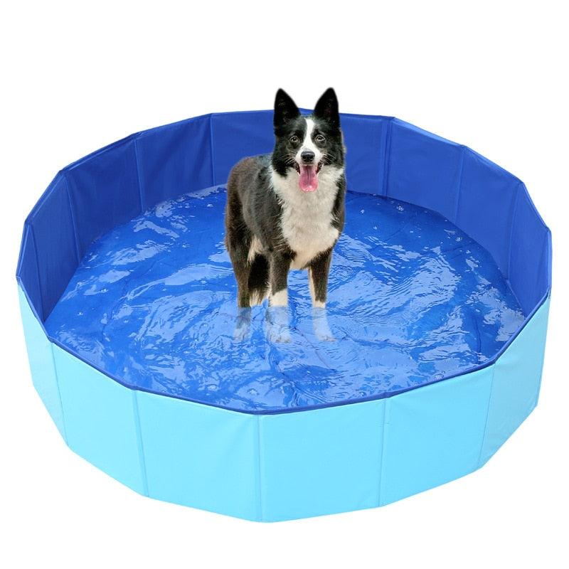 Portable Dog Swimming Pool Pet Bath Tub Foldable Leak-proof PVC with Drain Easy Clean Dog Accessories