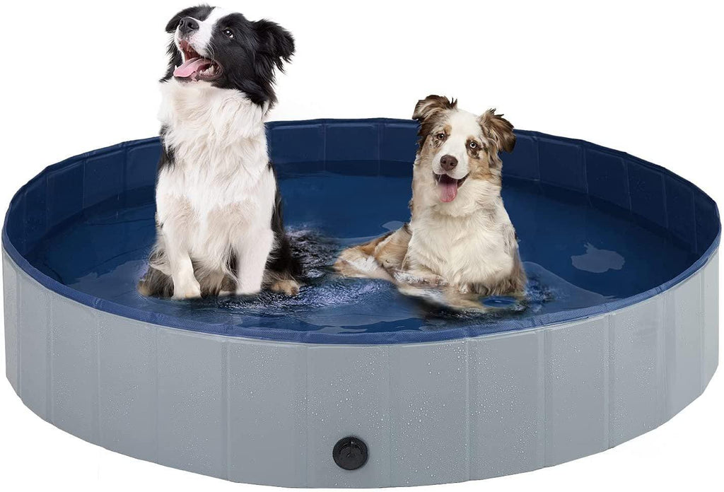 Portable Dog Swimming Pool Pet Bath Tub Foldable Leak-proof PVC with Drain Easy Clean Dog Accessories