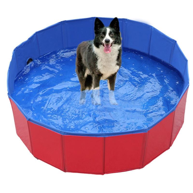 Portable Dog Swimming Pool Pet Bath Tub Foldable Leak-proof PVC with Drain Easy Clean Dog Accessories