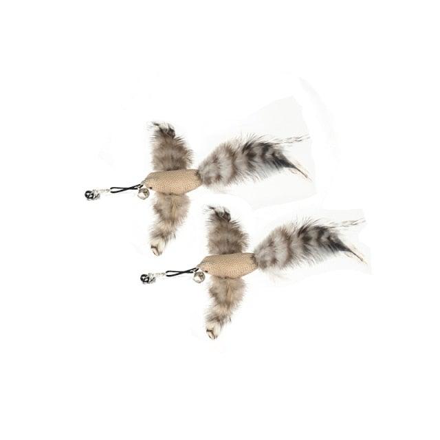 Funny Feather Bird with Bell Cat Stick Toy for Kitten Playing