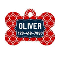 Red Navy Blue Dog Name Tag