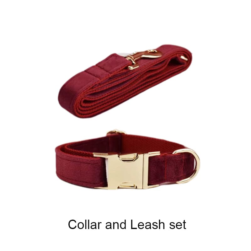 Red Wine Velvet Harness Set