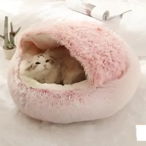 Round Plush Warm Cat Bed
