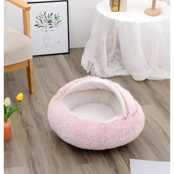 Round Plush Warm Cat Bed