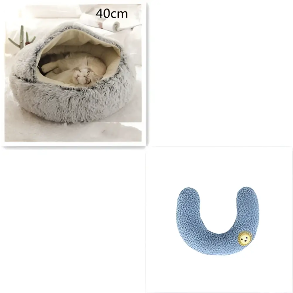 Round Plush Warm Cat Bed