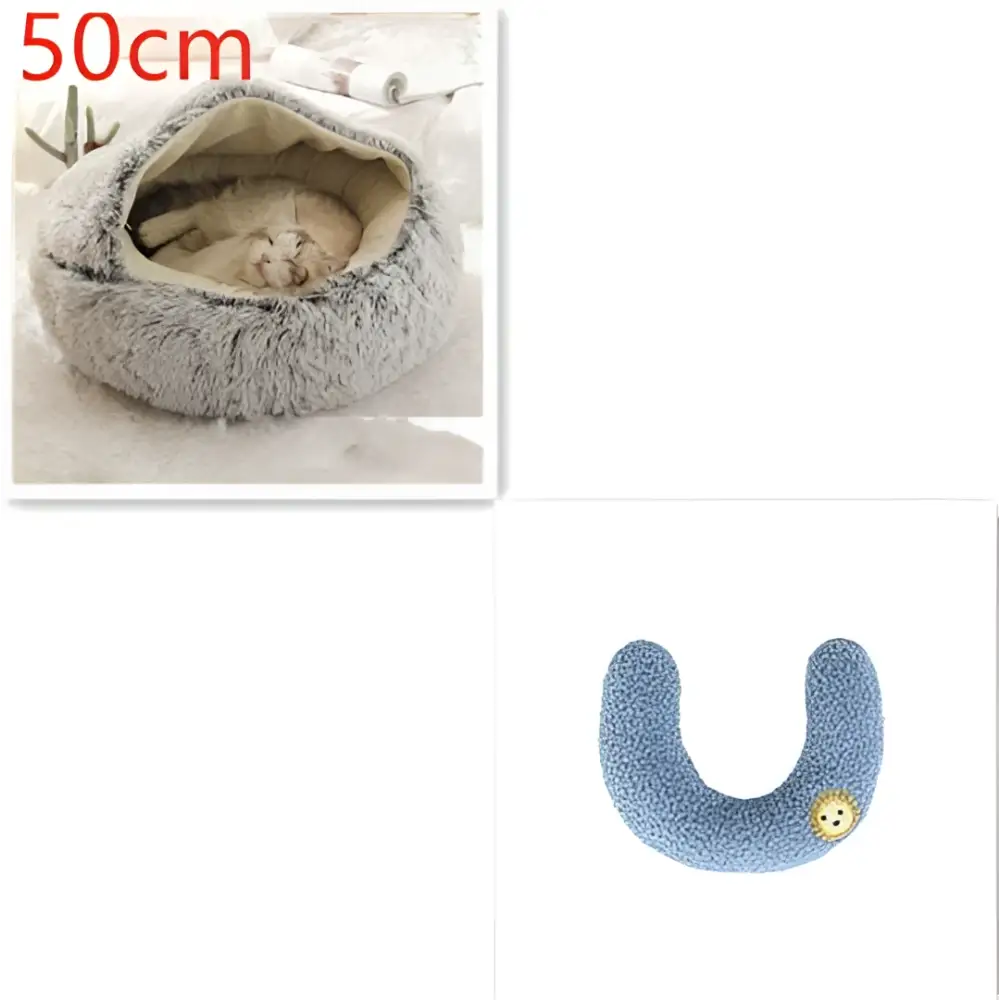 Round Plush Warm Cat Bed