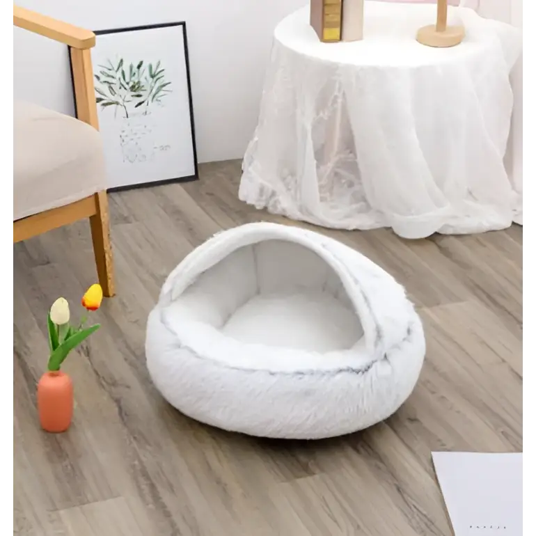 Round Plush Warm Cat Bed