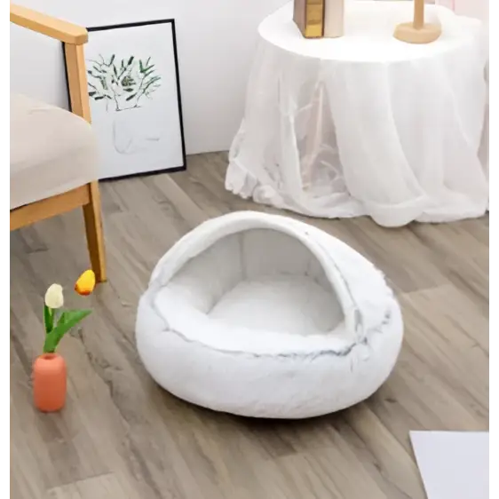 Round Plush Warm Cat Bed