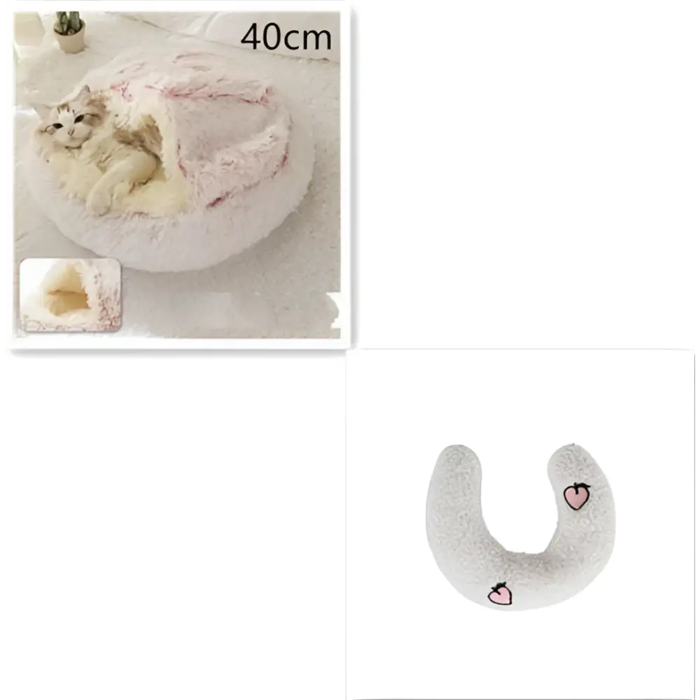 Round Plush Warm Cat Bed