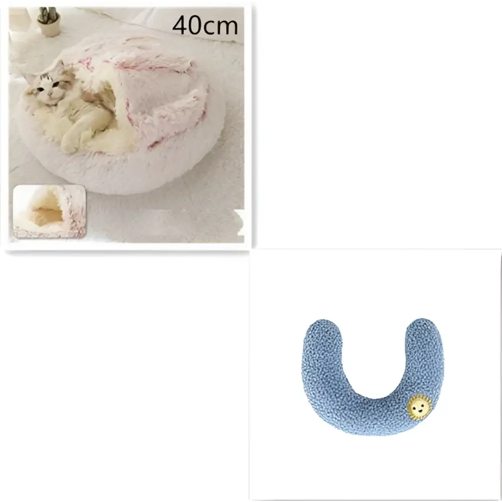 Round Plush Warm Cat Bed