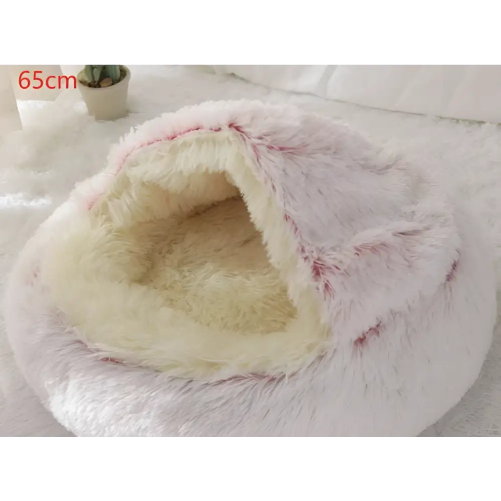 Round Plush Warm Cat Bed