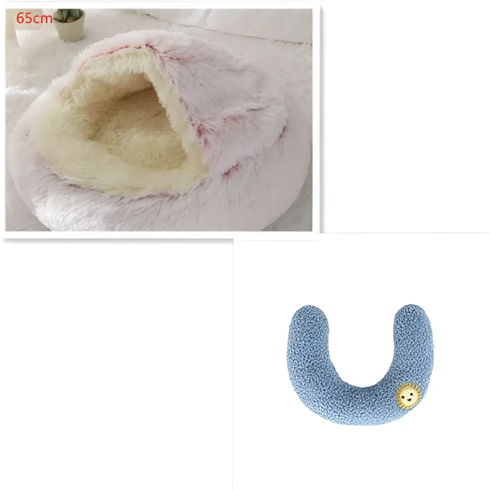 Round Plush Warm Cat Bed